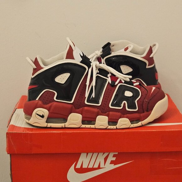 Nike Air More Uptempo '96 Red White Black Varsity Size 8 Men's 921948-600 - Picture 1 of 8